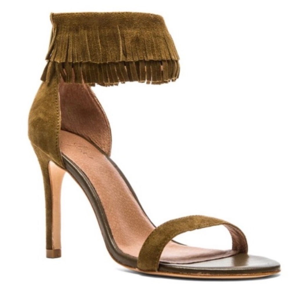 Joie Alek Suede Fringe Heeled Tassel Ankle Strap Pumps Women’s Size 10.5-11